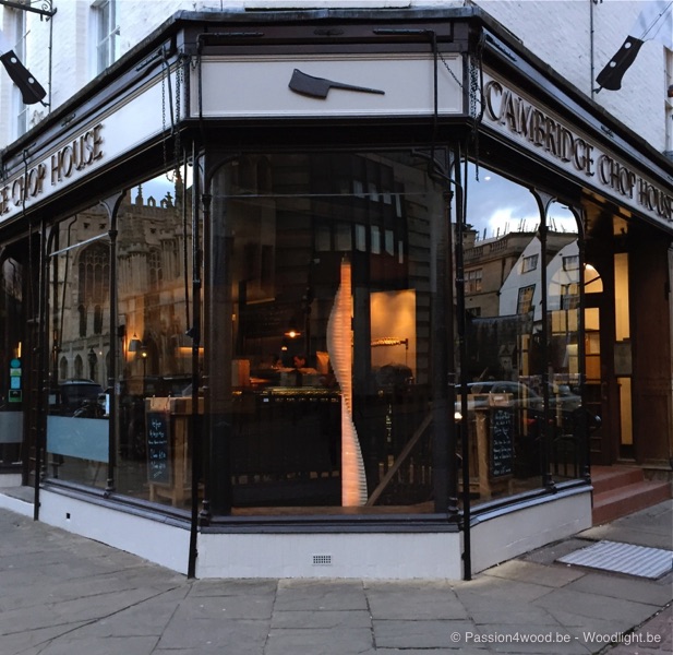 elix lighting in maple wood - Cambridge Chop House - Passion 4 Wood - Loci Interiors